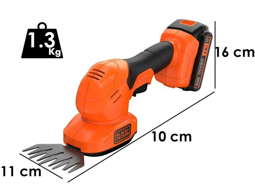 Cisaille à Gazon Et Haies à Batterie Black & Decker B&DBCSS18D1W - Avec Accessoire Taille-haies - SANS BATTERIE NI CHARGEUR