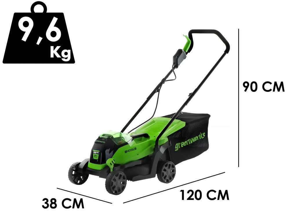 Tondeuse Ă Batterie Greenworks GD24LM33 24V - 33 Cm - SANS BATTERIE NI CHARGEUR