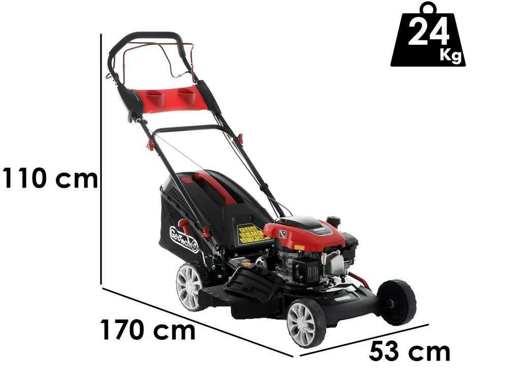 Tondeuse à Gazon Thermique Autotractée GeoTech S46-150 BMSG - 4 En 1 - Lame De 46 Cm