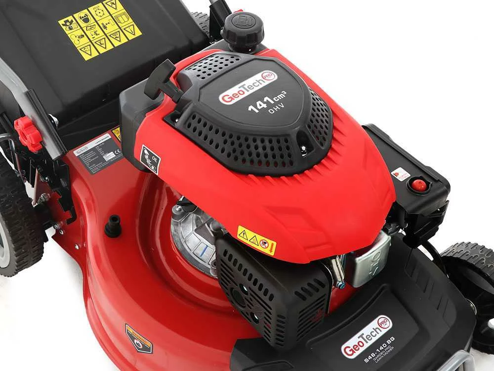 Tondeuse à Gazon Thermique GeoTech Pro S46-140BG - Autotractée 2en1: Ramassage + éjection Arrière – Image 15