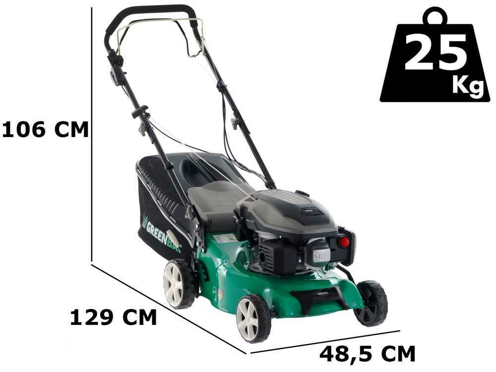 Tondeuse à Gazon Tractée GreenBay GB-LM 42 S - 3 En 1 - Moteur Thermique Y145V OHV De 145cc