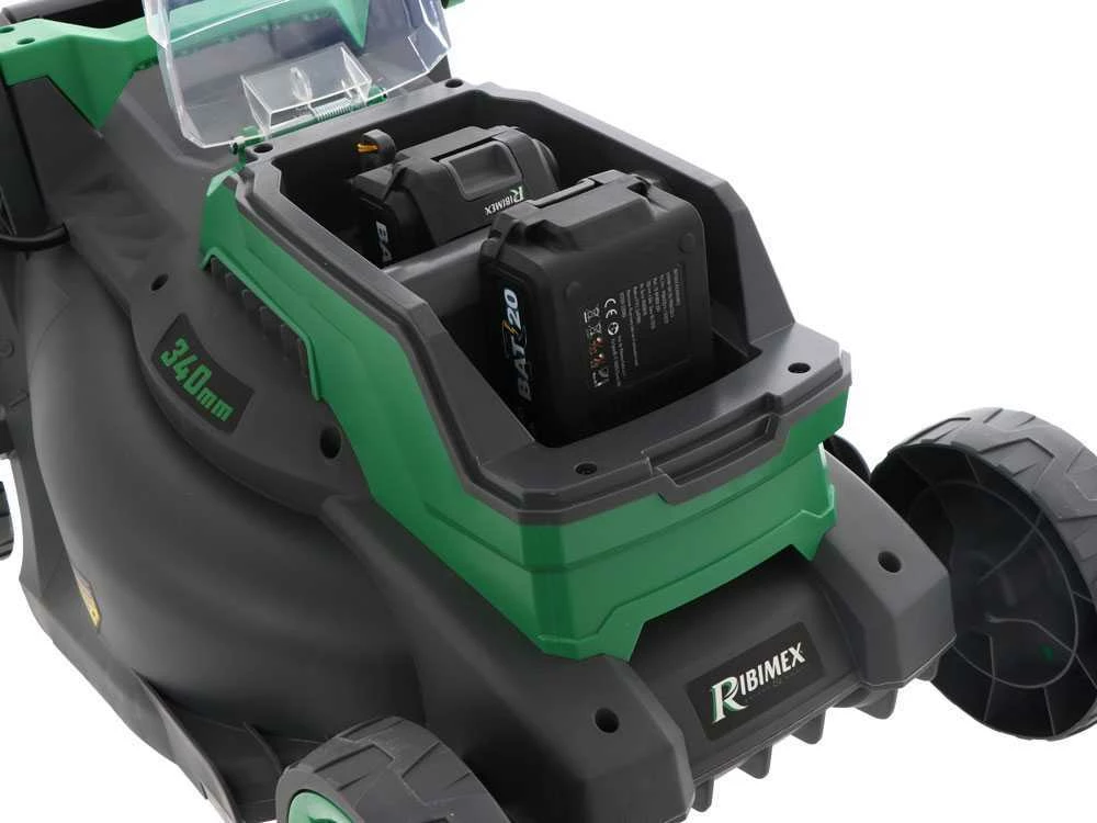 Tondeuse à Poussée à Batterie RIBIMEX PRBAT20-TON33 - Batterie De 20V 4Ah - Largeur De Coupe 34 Cm – Image 20