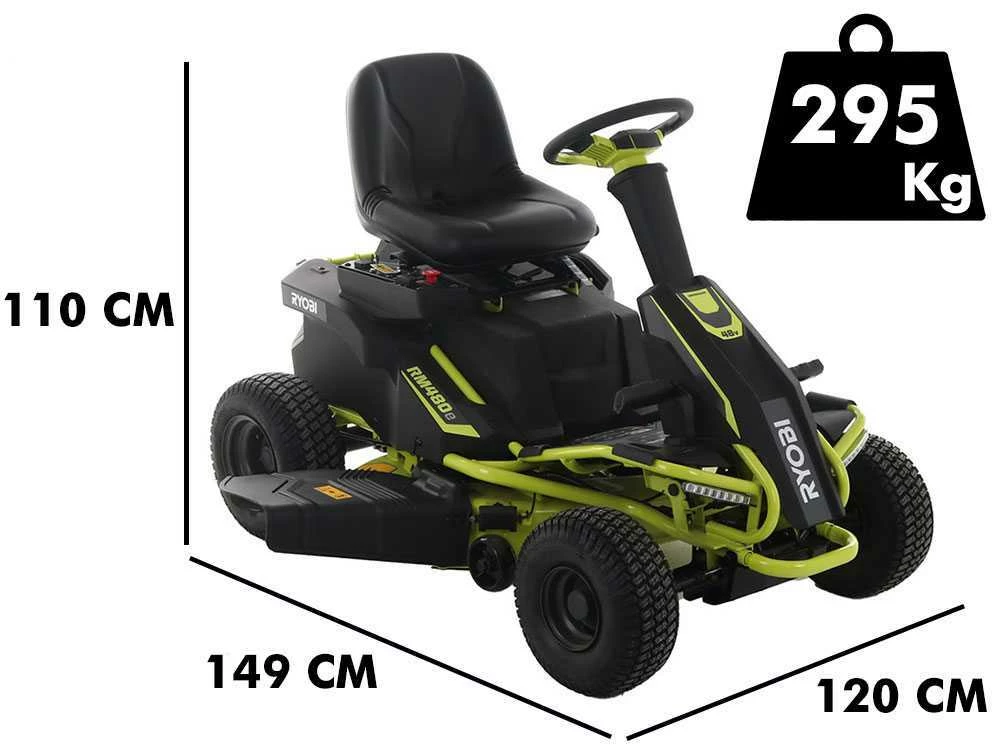 Tracteur Tondeuse à Batterie Ryobi RM480E - Coupe Mulching - Éjection Latérale - 4 X 12V Au Plomb Liquide – Image 3